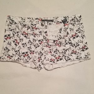 Mustache Skull Shorts - Hot Topic
